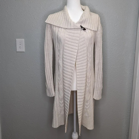 Great Northwest Indigo Cream Open Front Cardigan Size Medium - Picture 1 of 8
